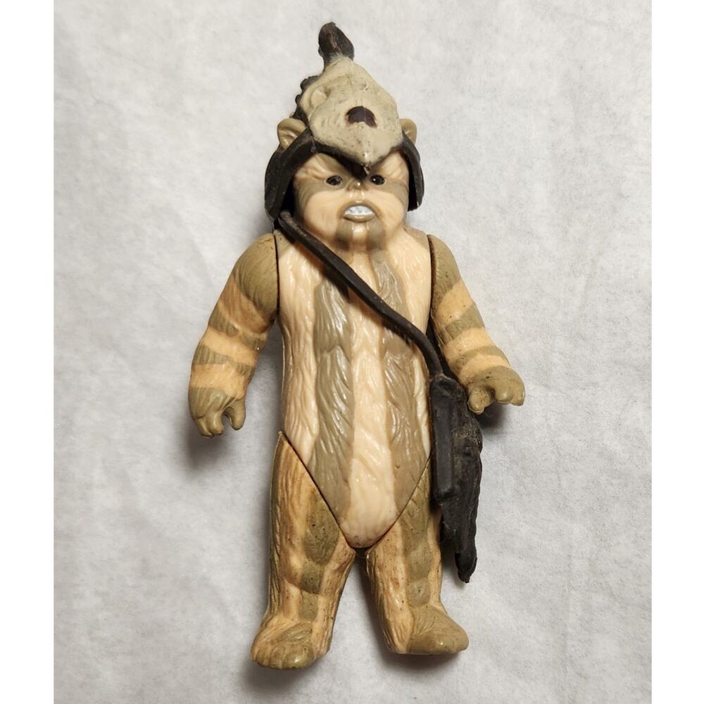 Vintage 1983 Star Wars 3.5" Logray Ewok Action Figure W/ Headdress & Satchel VG